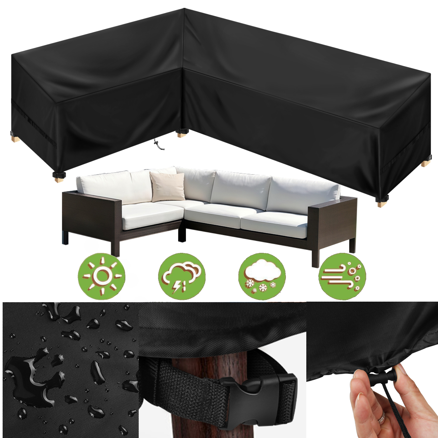 Outdoor Furniture Weatherproof - Outdoor Waterproof Sectional Sofa Cover Heavy