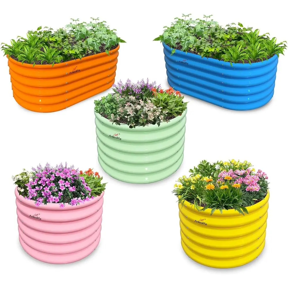 Planter Raised Metal - 5-Pack 18 Tall Kids Mini Raised