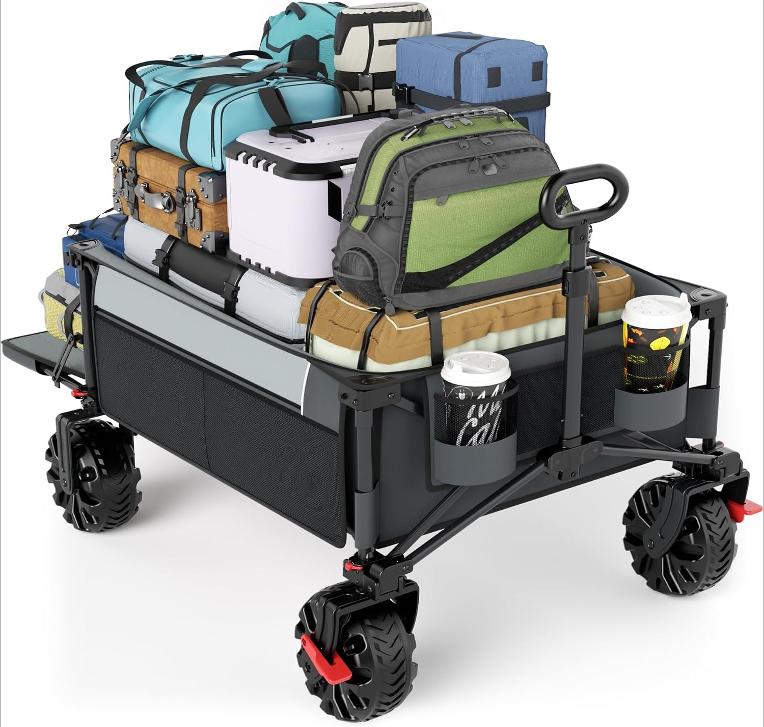 Outdoor Furniture Grey - Extra Wide Heavy Duty Wagon Cart