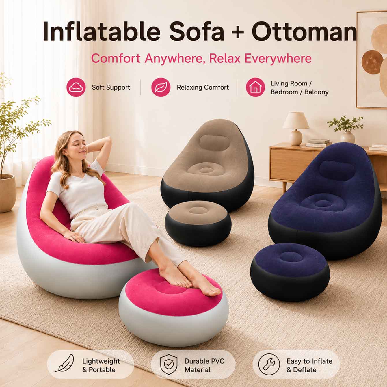 Outdoor Furniture Weatherproof - Inflatable Chair for Adults,Portable Inflatables Chairs