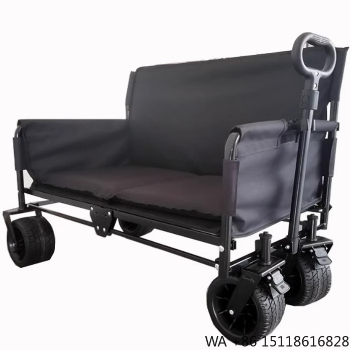 Outdoor Furniture Sofa - JXFT Multifunctional Four-Wheel Metal Outdoor Folding