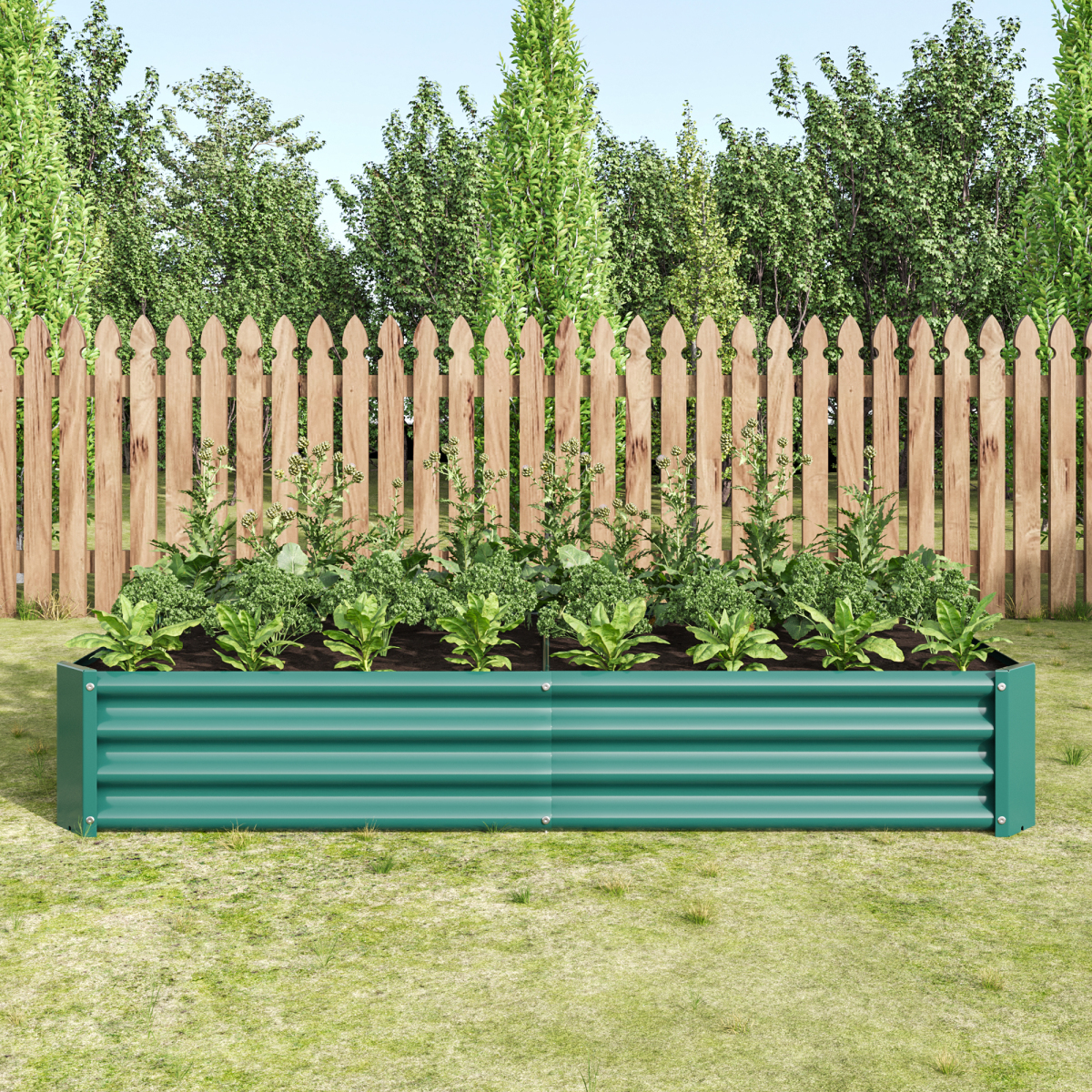 Planter Raised Metal - Raised Garden Bed Outdoor, 6×3×1ft ,