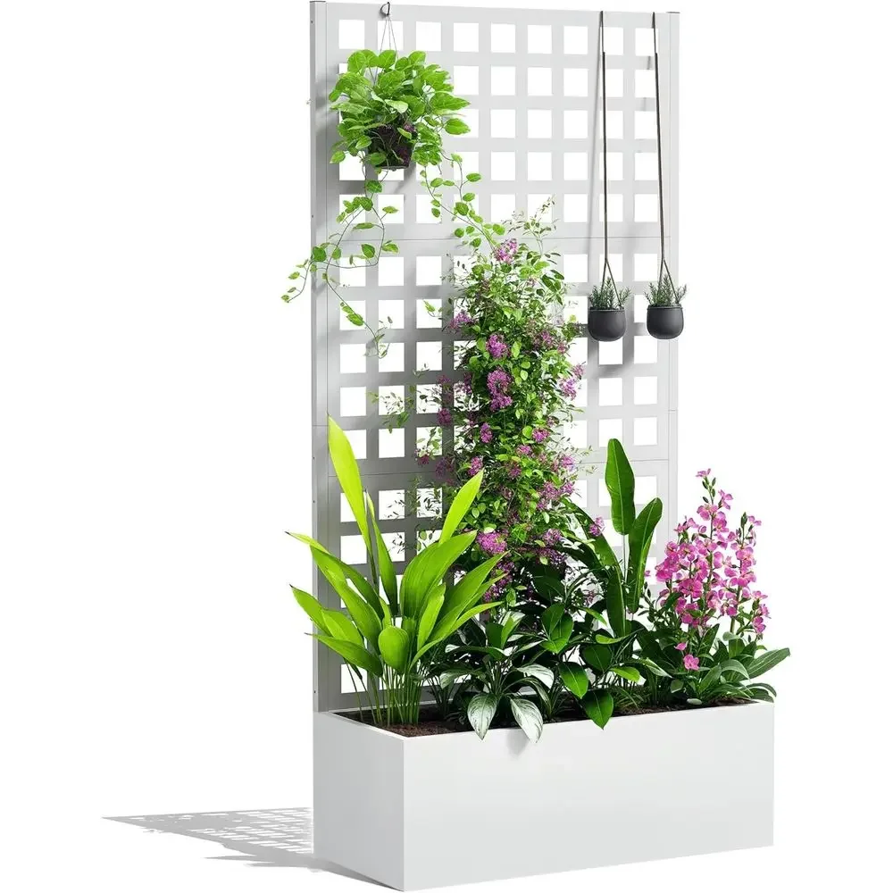 Planter Raised Metal - Raised Garden Bed with Trellis, Metal