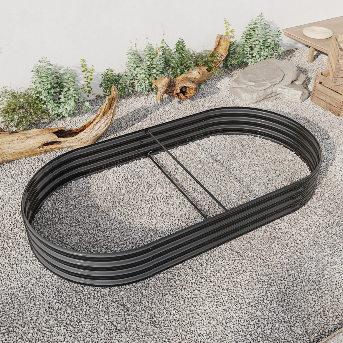 Planter Raised Metal - Raised Garden Bed Outdoor, Oval Large