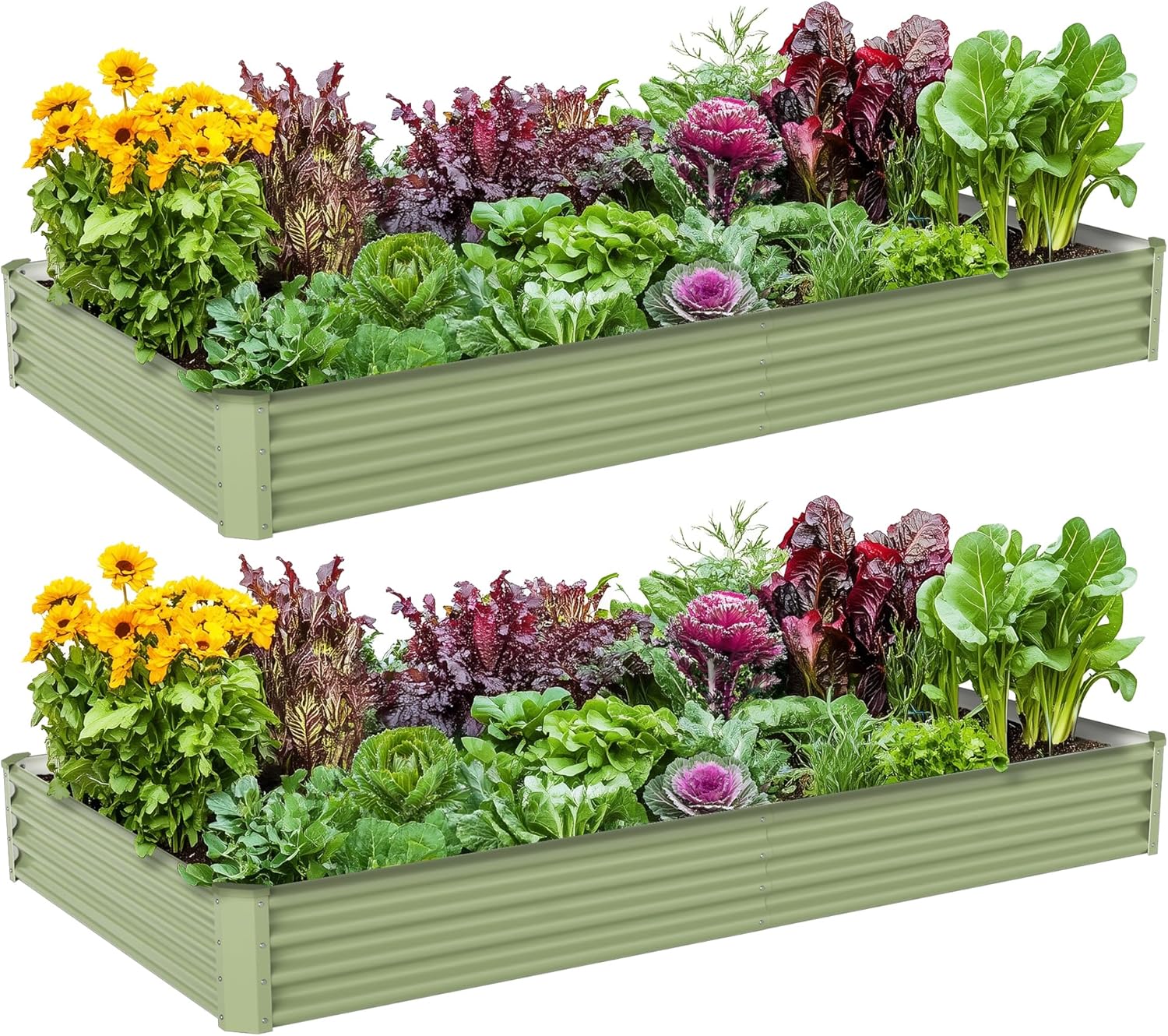 Planter Raised Metal - Outdoor Vegetable Gardening Metal Raised Bed,