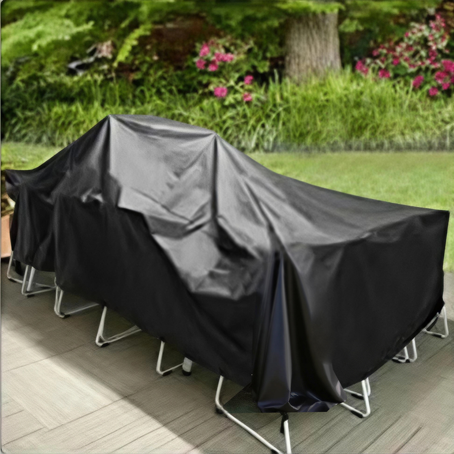 Outdoor Furniture Weatherproof - Durable Pure Black PVC Waterproof and