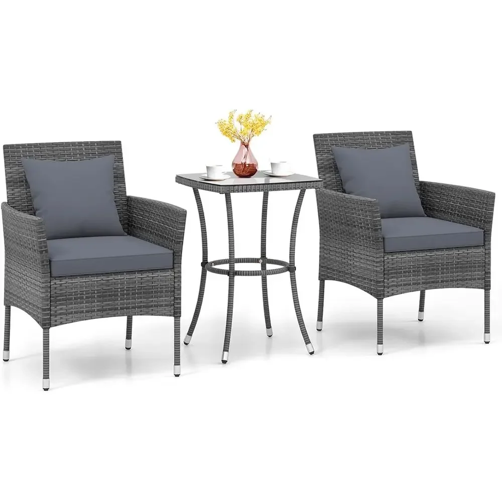 Outdoor Furniture Grey - Grey 3-Piece Patio Furniture Set with