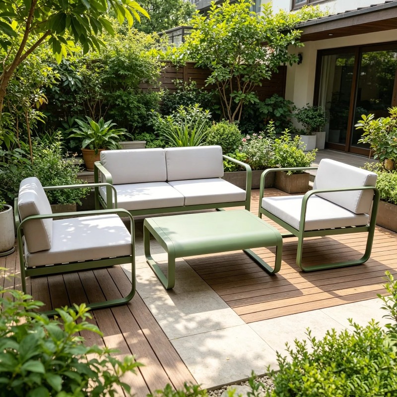 Outdoor Furniture Sofa - Macaron Color Sunproof Waterproof Aluminum Alloy