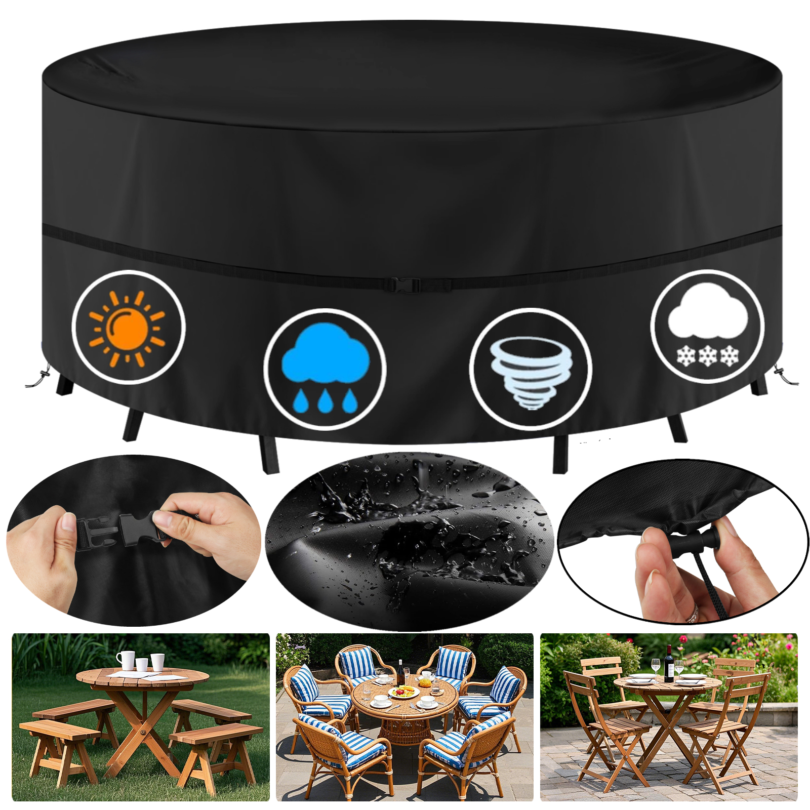 Outdoor Furniture Weatherproof - Round Waterproof Garden Furniture Covers Outdoor