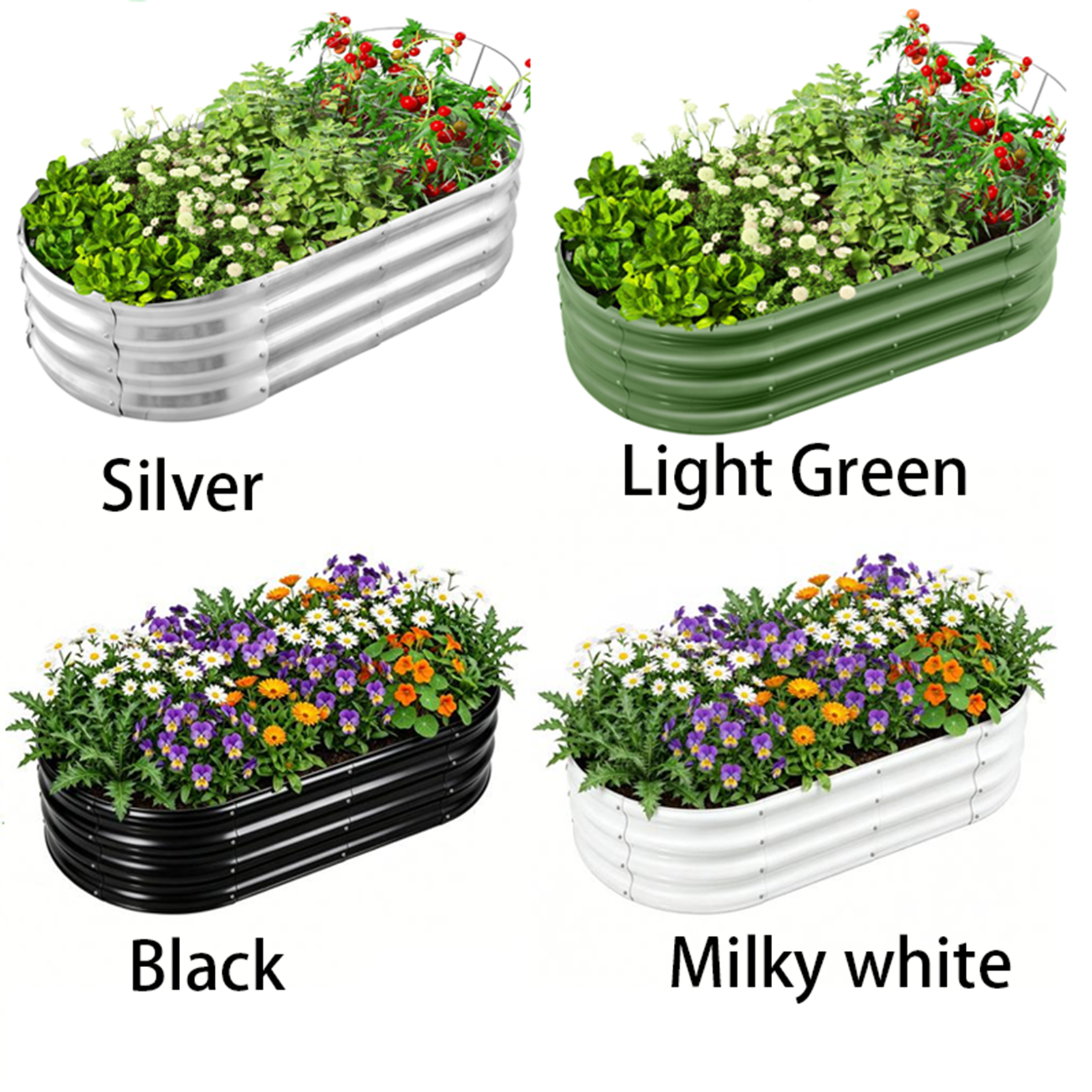 Planter Raised Metal - Galvanized Raised Garden Bed Outdoor, Large