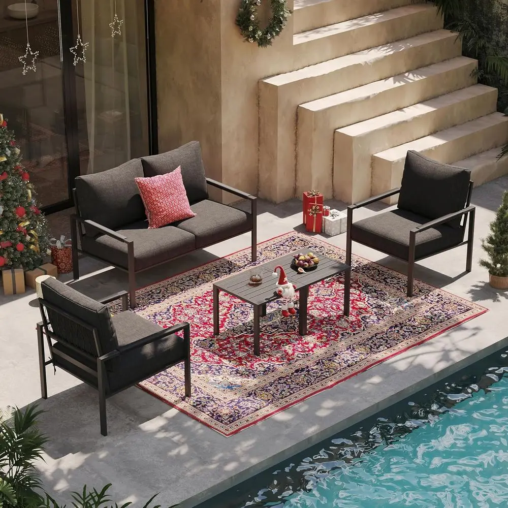 Outdoor Furniture Grey - 5-Piece Outdoor Patio Furniture Set with
