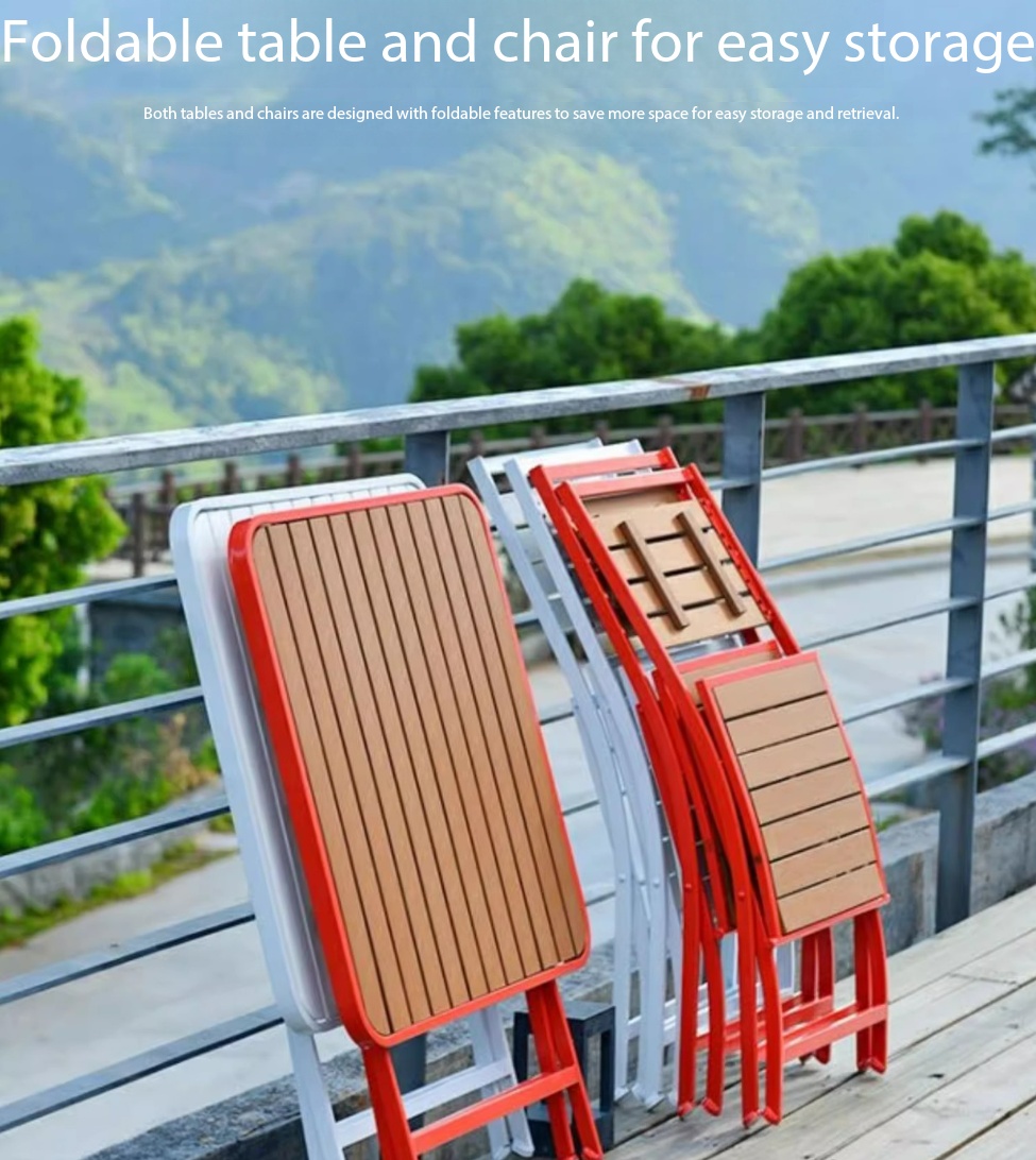 Bistro Table Set - Modern Minimalist WPC Outdoor Folding Table