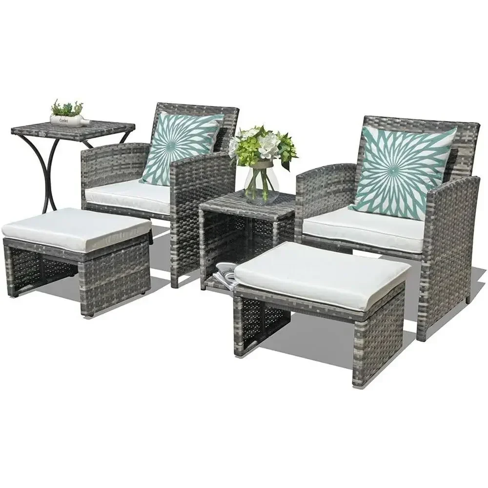 6-Piece Outdoor Grey Wicker Pa - Outdoor Furniture Grey ulasan dan harga