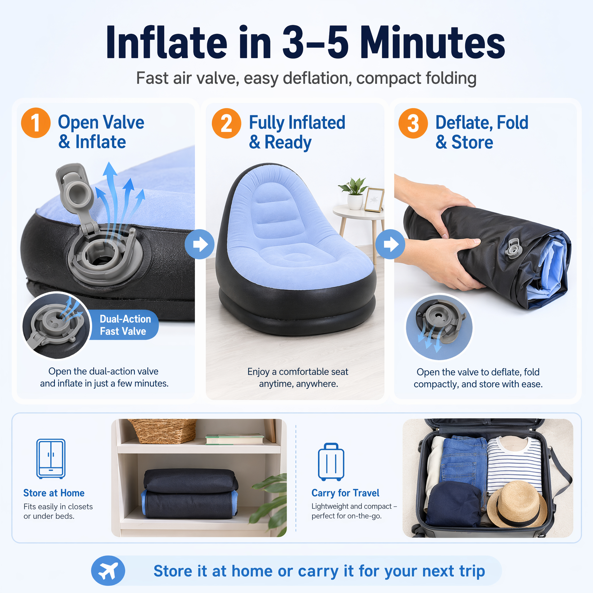 2 IN 1 Inflatable Sofa with St - Outdoor Furniture Weatherproof ulasan dan harga