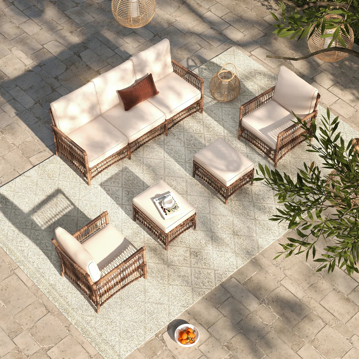 ！@Dwoo Durable PE Wicker 5 Pie - Outdoor Furniture Easy To Clean ulasan dan harga