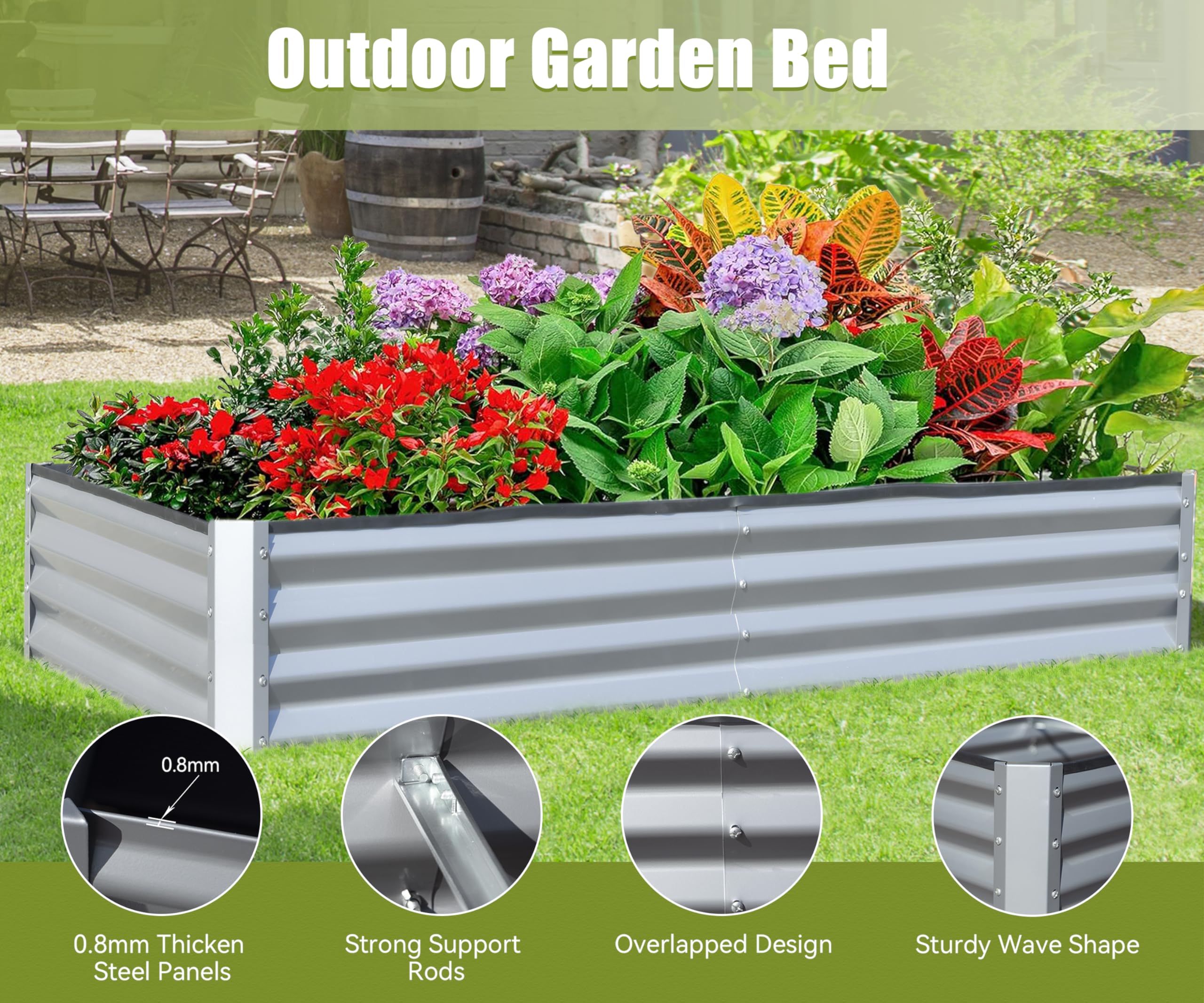 6x3x1ft Galvanized Raised Gard - Planter Raised Metal ulasan dan harga