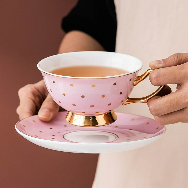 Ceramic Pink Coffee Mugs with  - Bistro Table Set ulasan dan harga