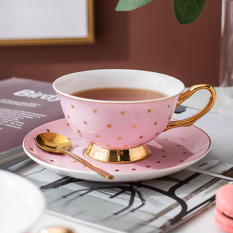 Ceramic Pink Coffee Mugs with  - Bistro Table Set ulasan dan harga