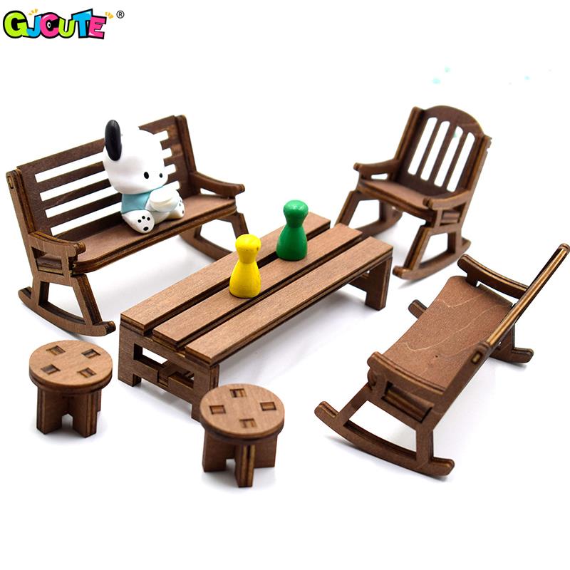 1：12 Dollhouse Mini Park Table - Bistro Table Set ulasan dan harga