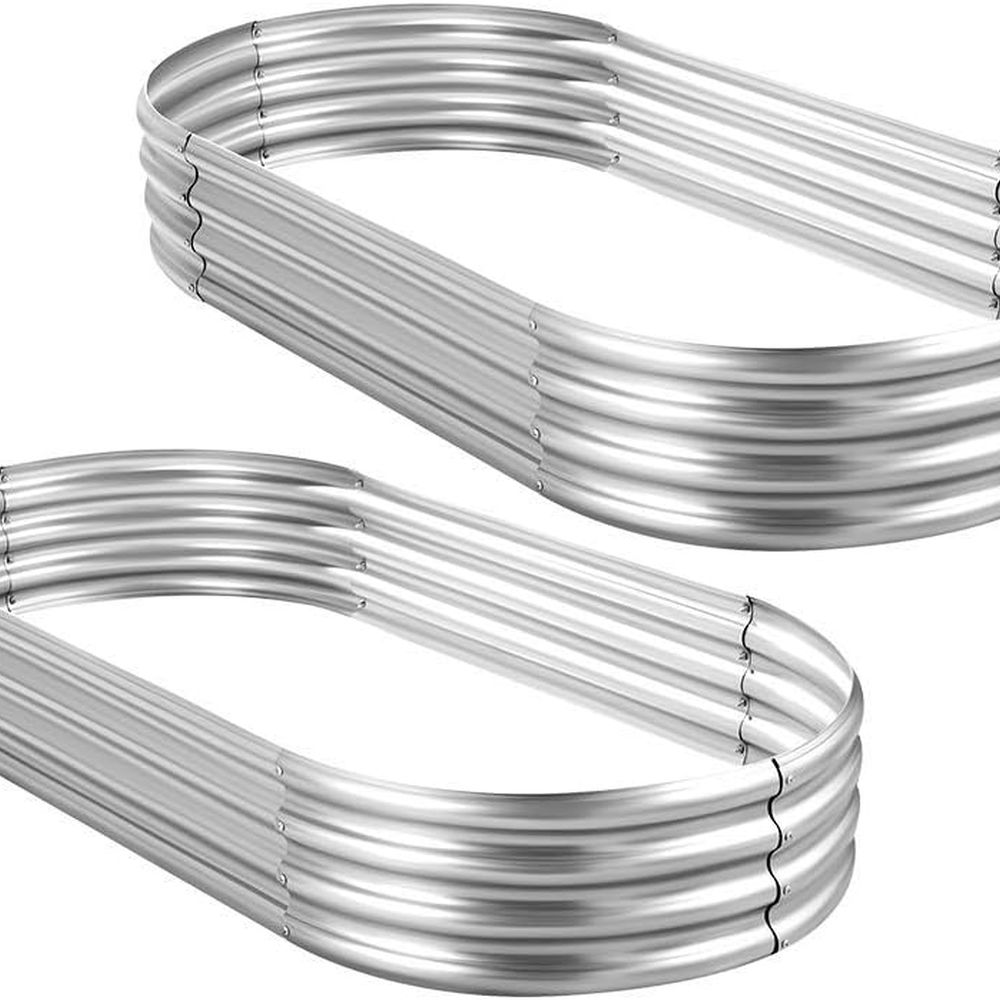 2-Pack Galvanized Oval Raised  - Planter Raised Metal ulasan dan harga