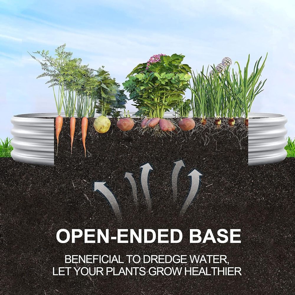 2-Pack Galvanized Oval Raised  - Planter Raised Metal ulasan dan harga