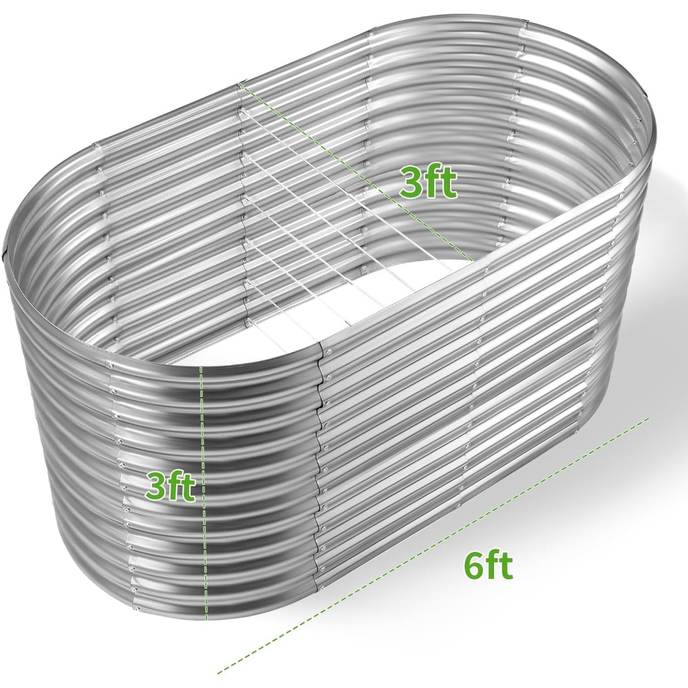 Galvanized Oval Raised Garden  - Planter Raised Metal ulasan dan harga