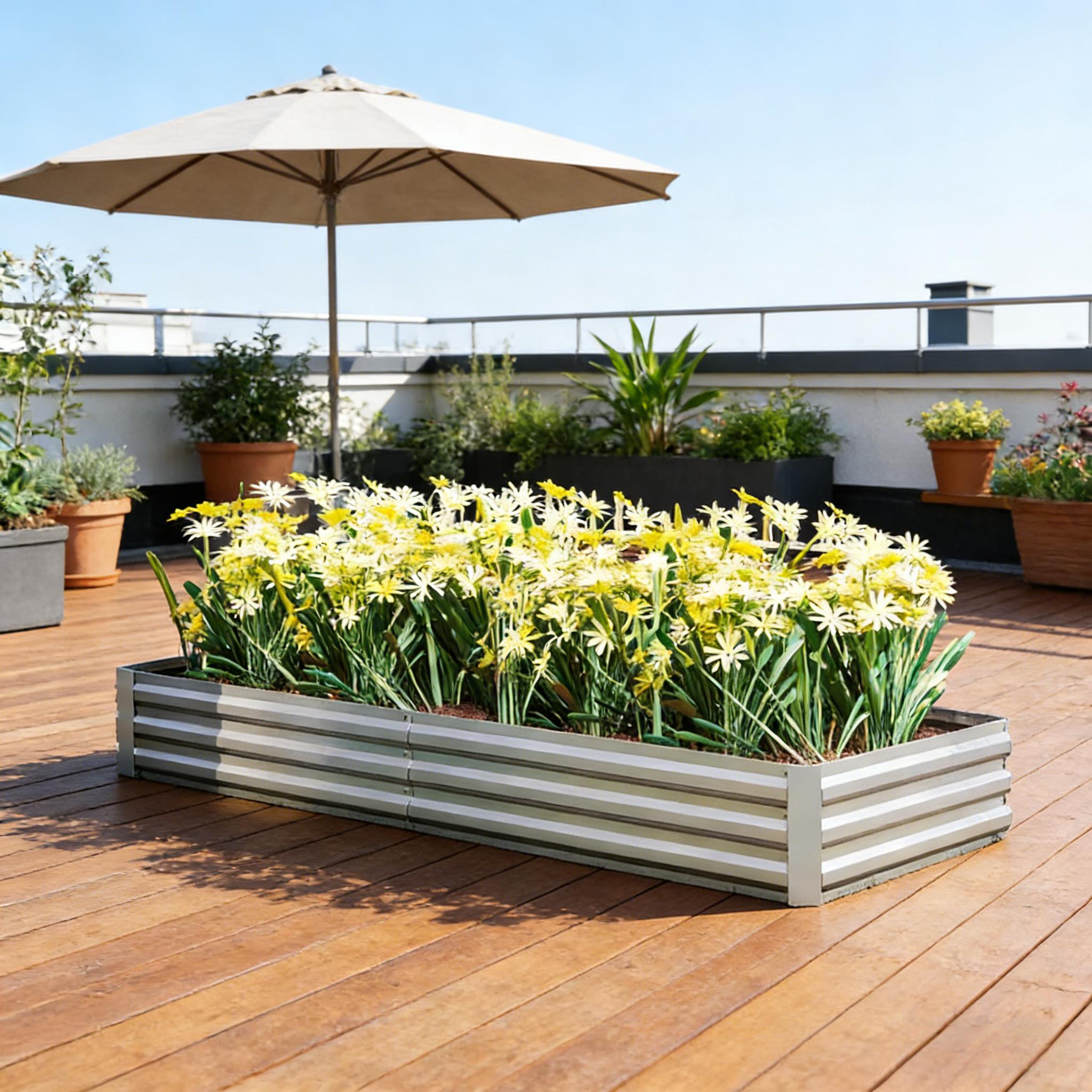 Flower Box,Plant Box,Garden Be - Planter Raised Metal ulasan dan harga