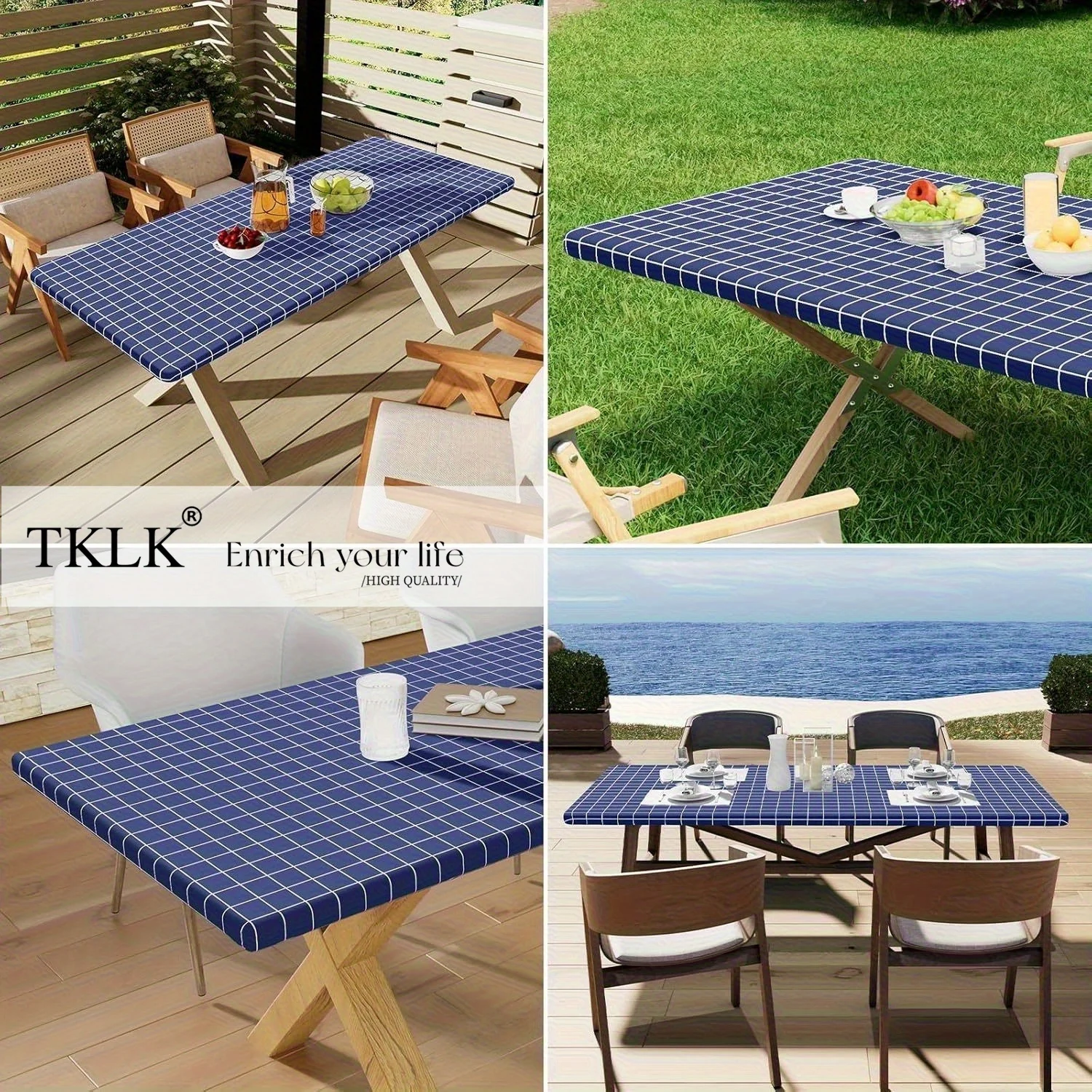 Rectangle Table Cloth, Elastic - Outdoor Furniture Sofa ulasan dan harga