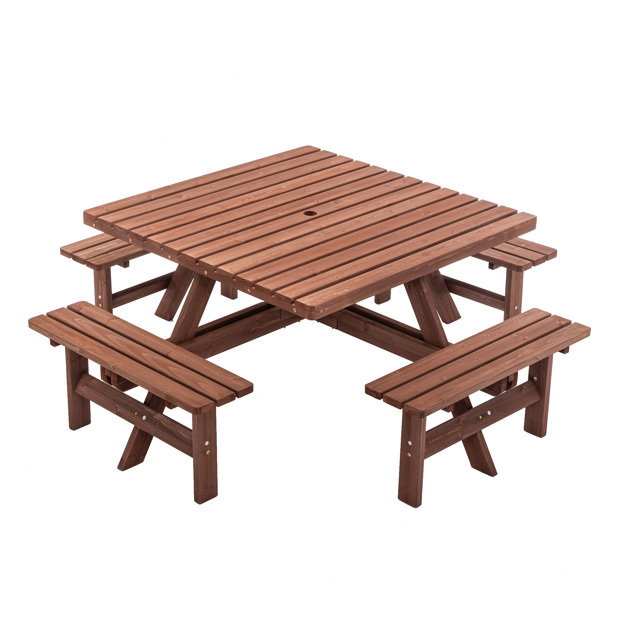 8 Person Square Picnic Table U - Outdoor Furniture Easy To Clean ulasan dan harga