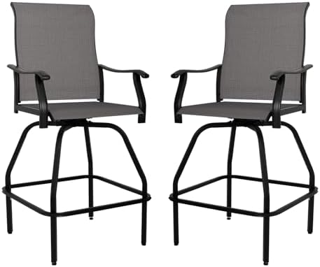 Patio Bar Set 2pcs Swivel Bar  - Outdoor Furniture Grey ulasan dan harga