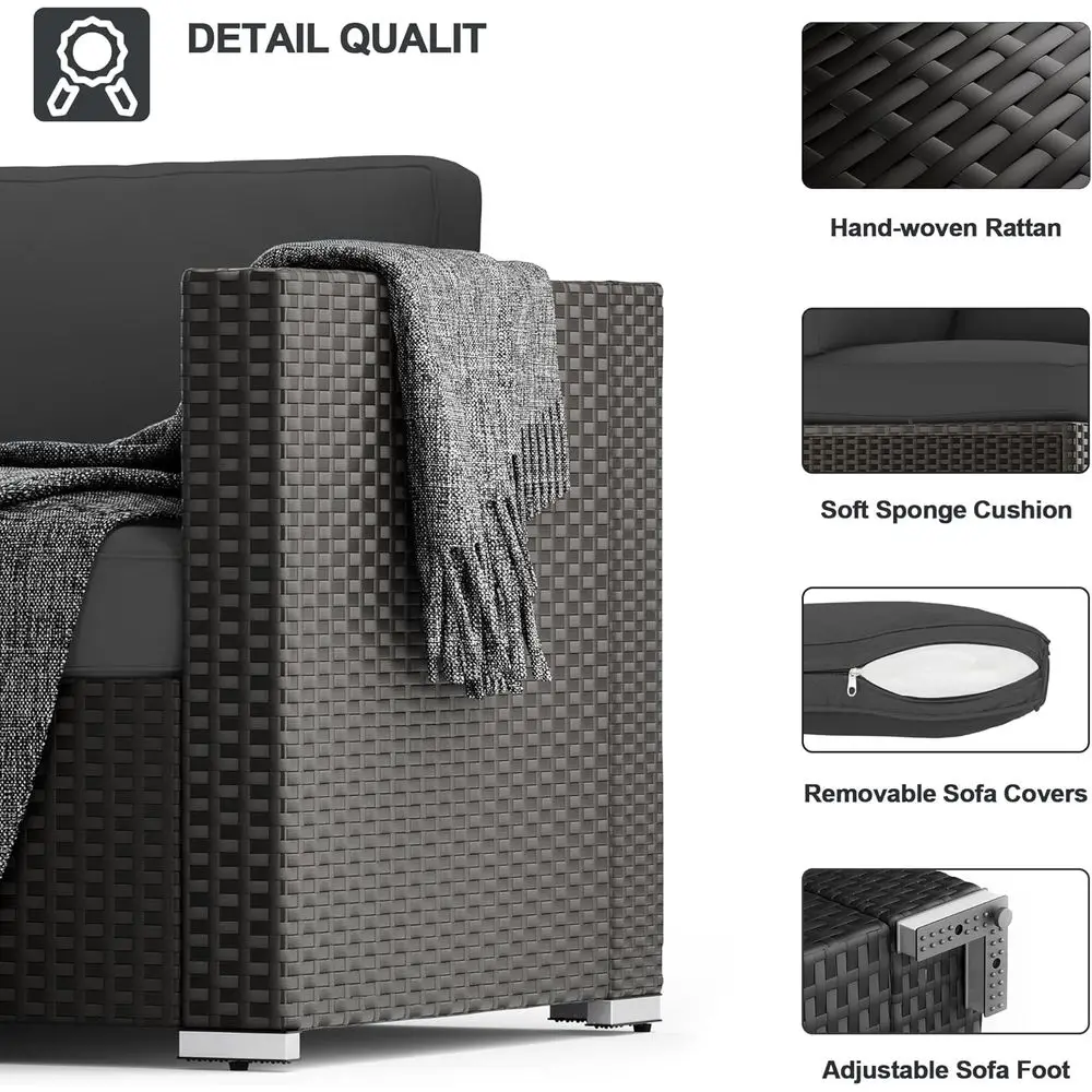 7-Piece Grey Outdoor Sectional - Outdoor Furniture Grey ulasan dan harga