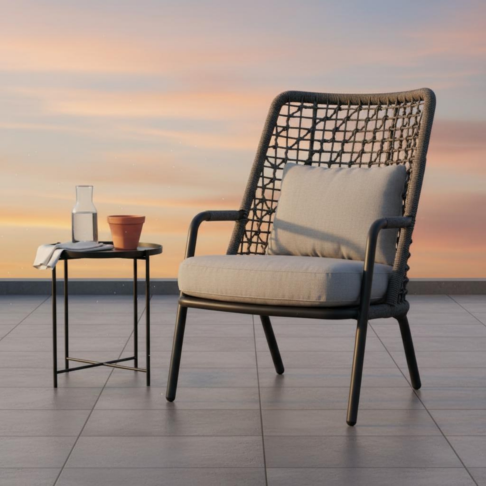 3 Pieces Rattan Table and Chai - Outdoor Furniture Easy To Clean ulasan dan harga