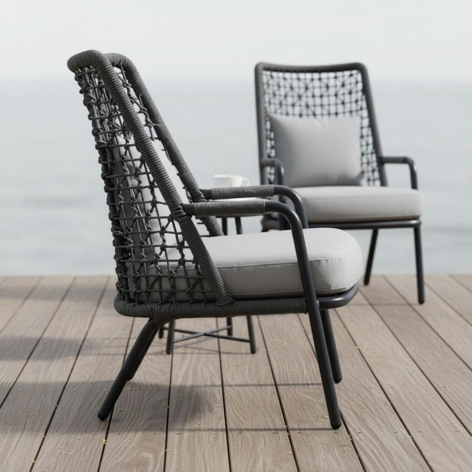 3 Pieces Rattan Table and Chai - Outdoor Furniture Easy To Clean ulasan dan harga