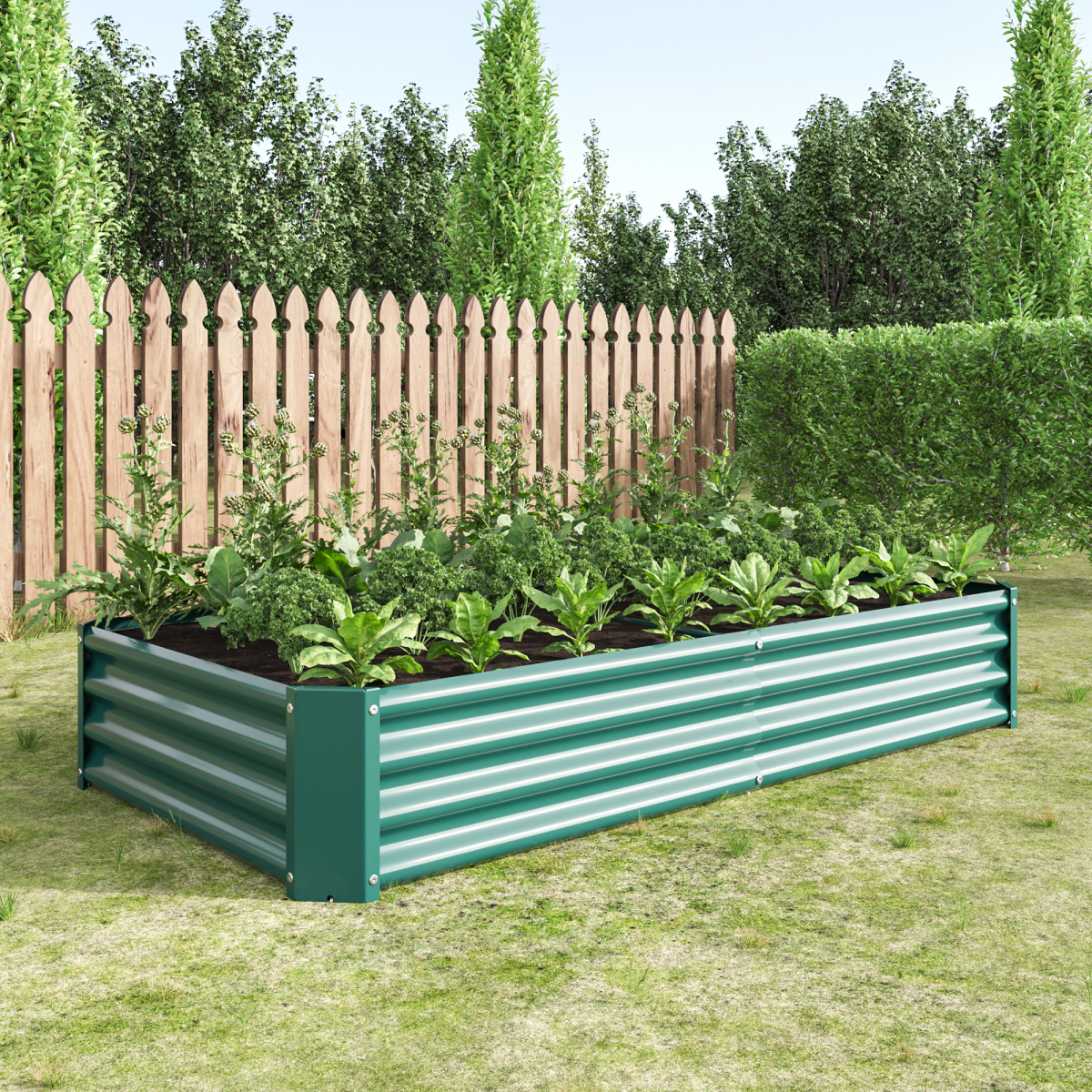 Raised Garden Bed Outdoor, 6×3 - Planter Raised Metal ulasan dan harga
