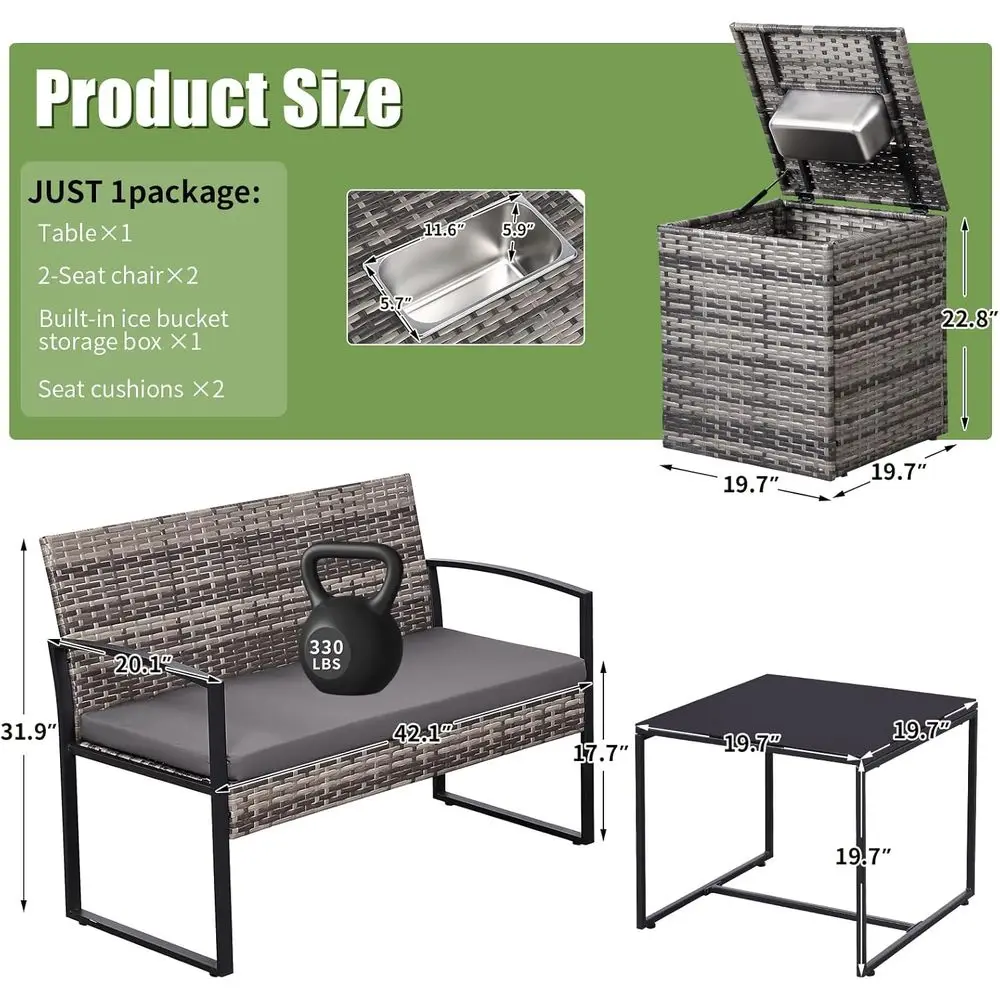 4-Piece Outdoor Patio Furnitur - Outdoor Furniture Grey ulasan dan harga