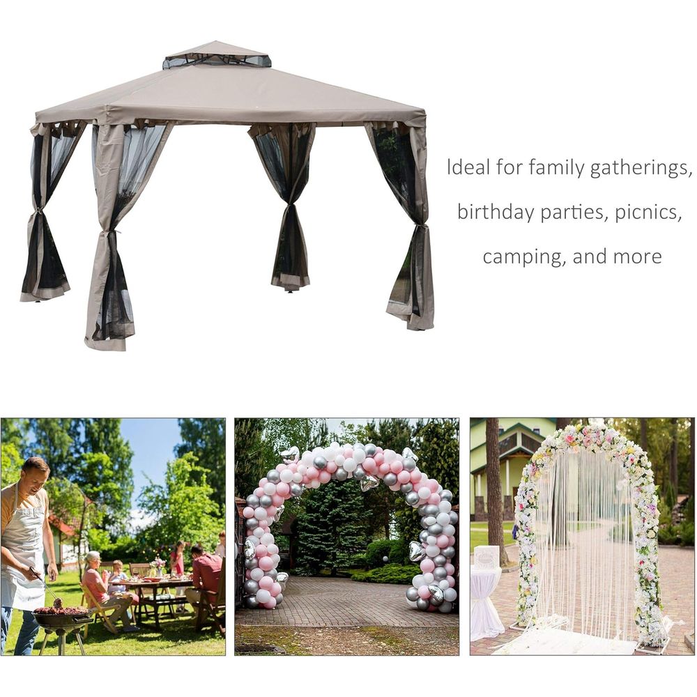 9.6' x 9.6' Patio Gazebo, Outd - Outdoor Furniture Sofa ulasan dan harga