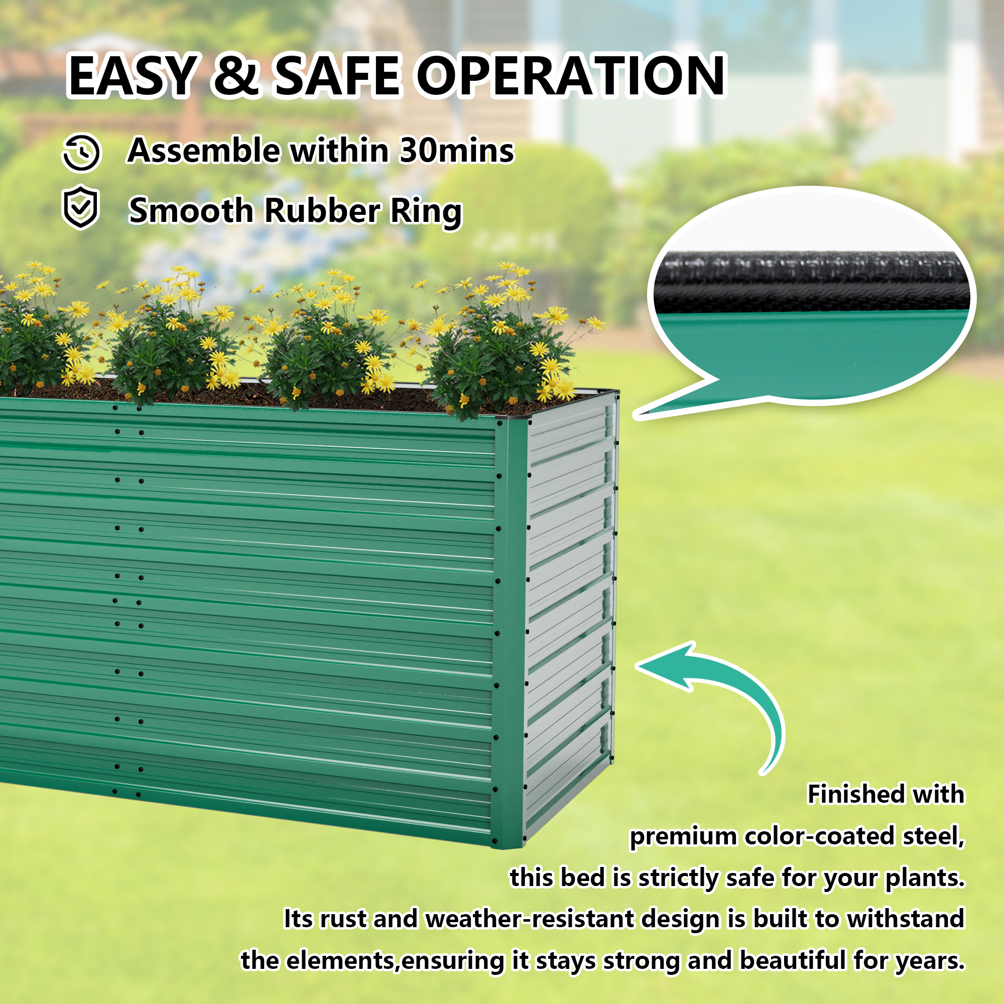 2 Pack Raised Garden Bed 93.7x - Planter Raised Metal ulasan dan harga