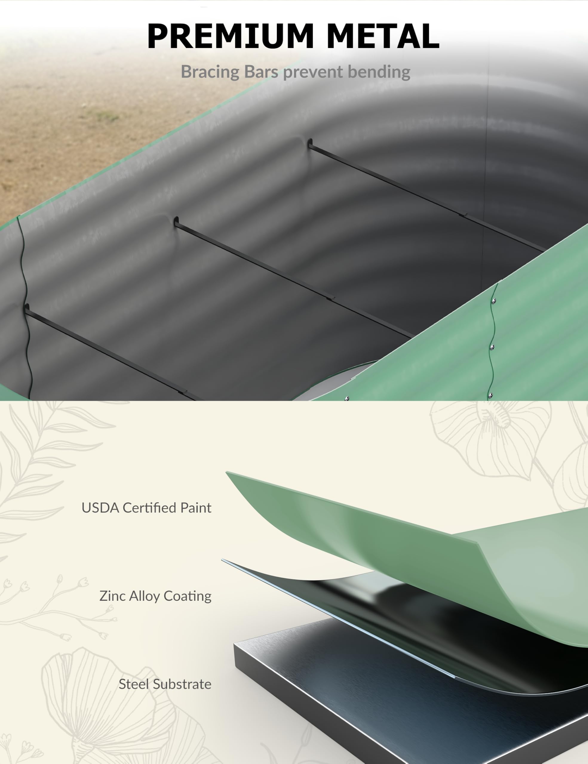 8x4x1.5 ft Galvanized Raised G - Planter Raised Metal ulasan dan harga