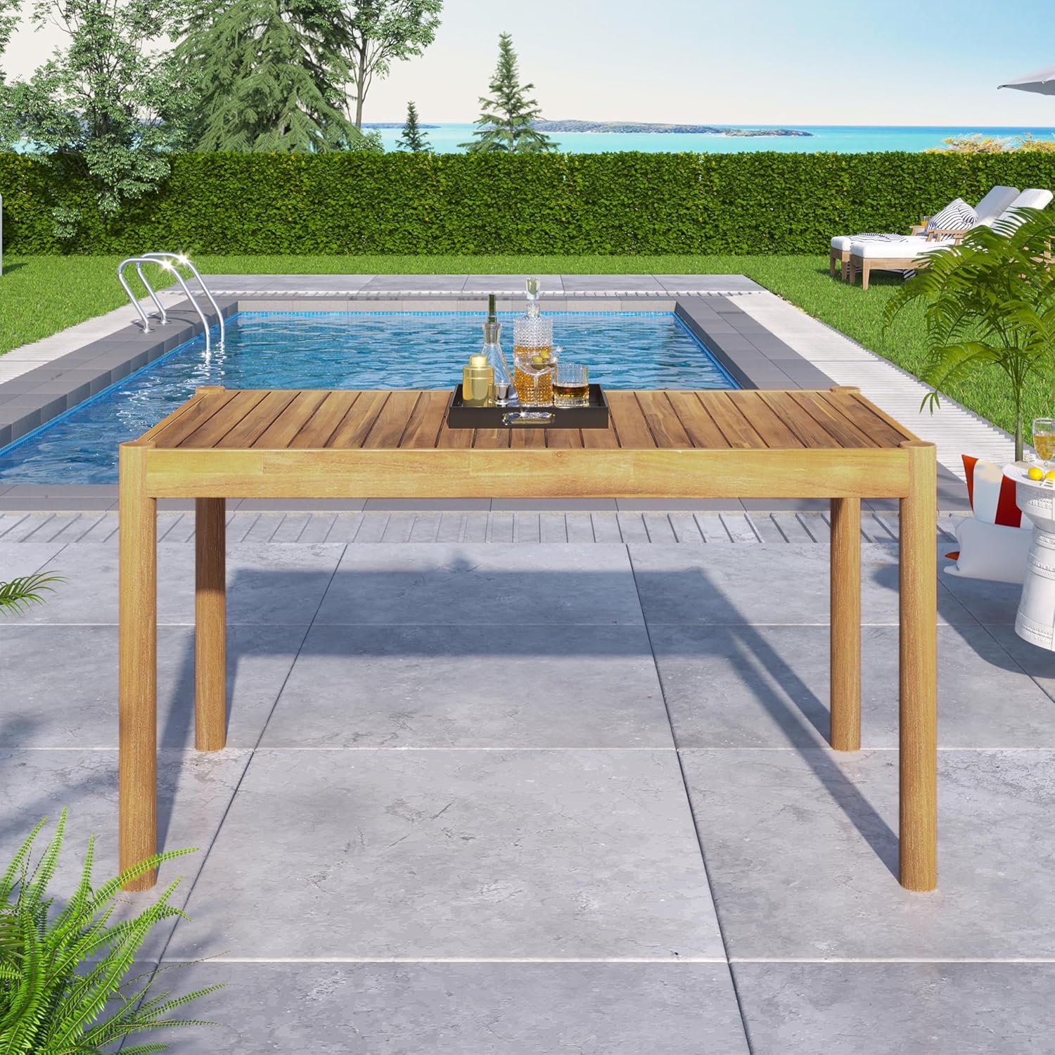 Solid Acacia Wood Outdoor Dini - Outdoor Furniture Easy To Clean ulasan dan harga