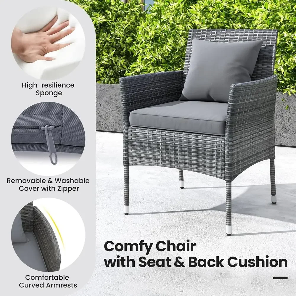 Grey 3-Piece Patio Furniture S - Outdoor Furniture Grey ulasan dan harga