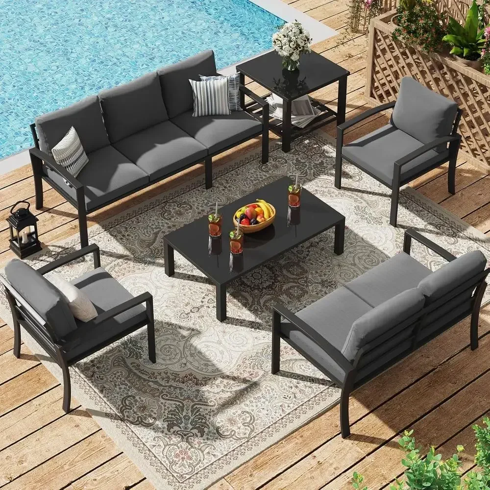 6-Piece Outdoor Patio Furnitur - Outdoor Furniture Grey ulasan dan harga