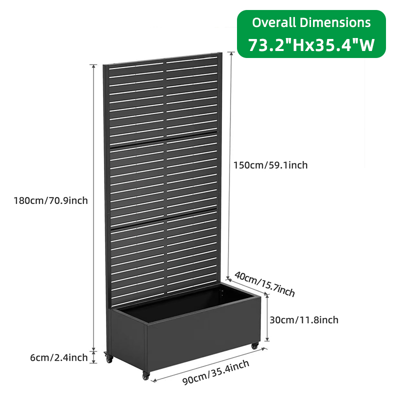 73.2 Inch Tall Privacy Screen  - Planter Raised Metal ulasan dan harga