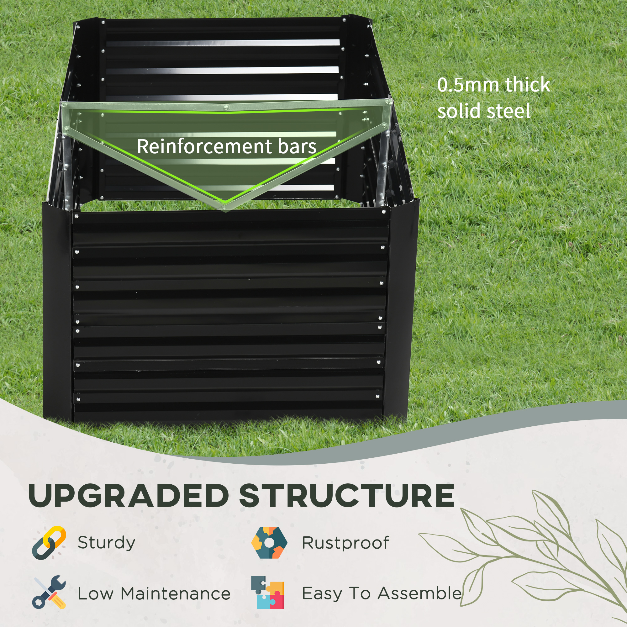 Outsunny Galvanized Raised Gar - Planter Raised Metal ulasan dan harga