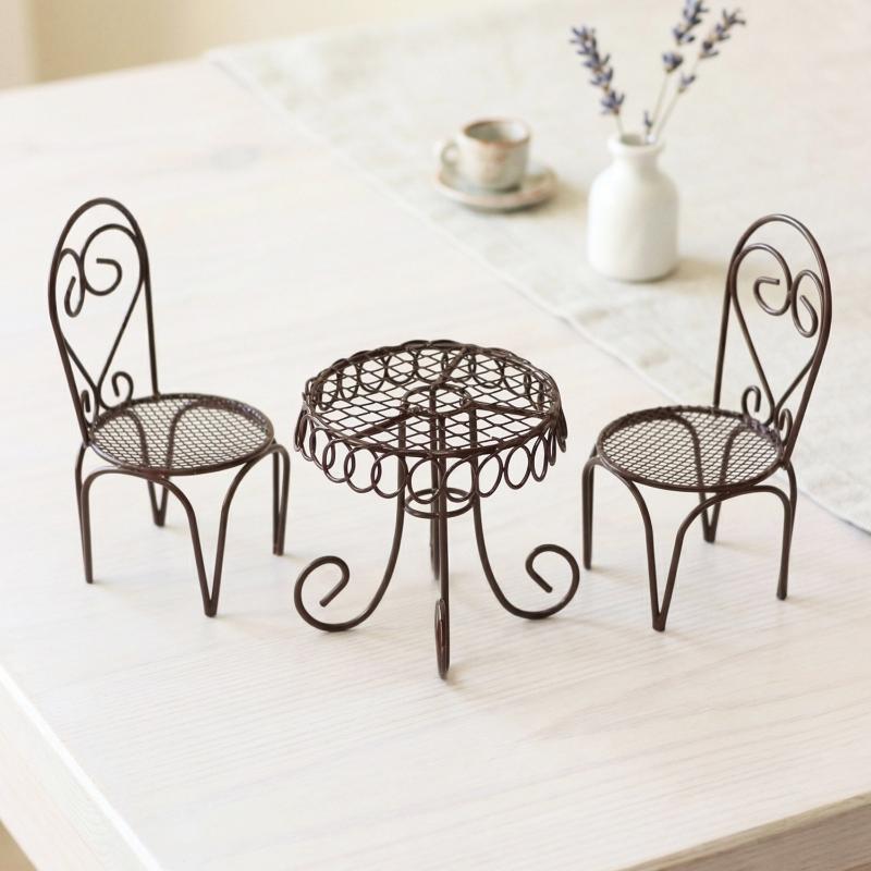 1/3Pcs Dollhouse Garden Displa - Bistro Table Set ulasan dan harga