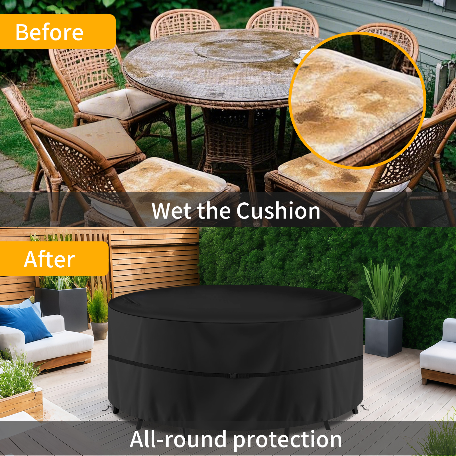 Round Waterproof Garden Furnit - Outdoor Furniture Weatherproof ulasan dan harga