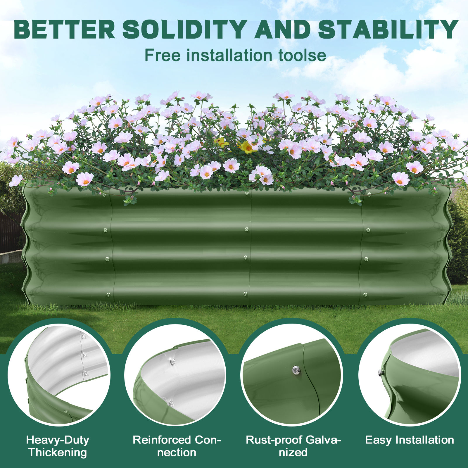 Galvanized Raised Garden Bed O - Planter Raised Metal ulasan dan harga