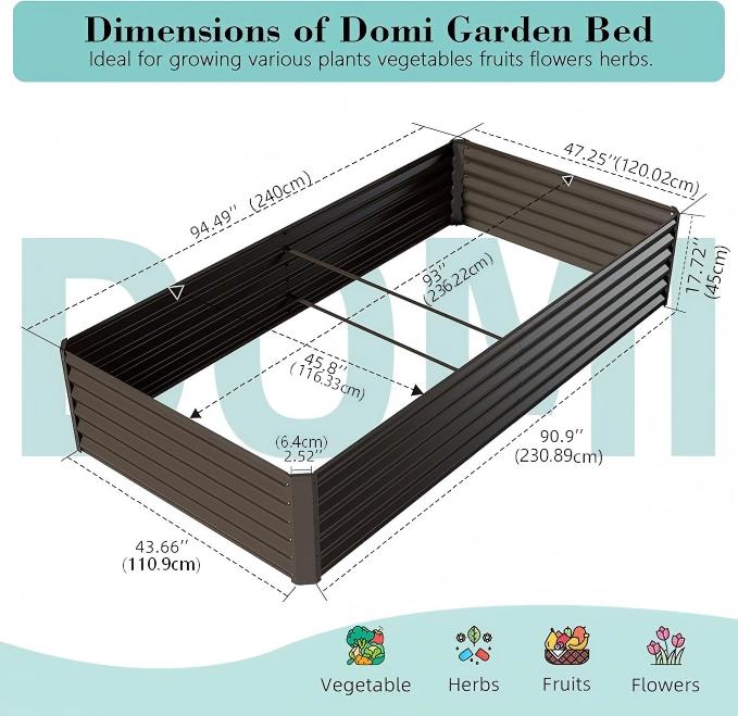 8X4X1.5 Ft Galvanized Raised G - Planter Raised Metal ulasan dan harga