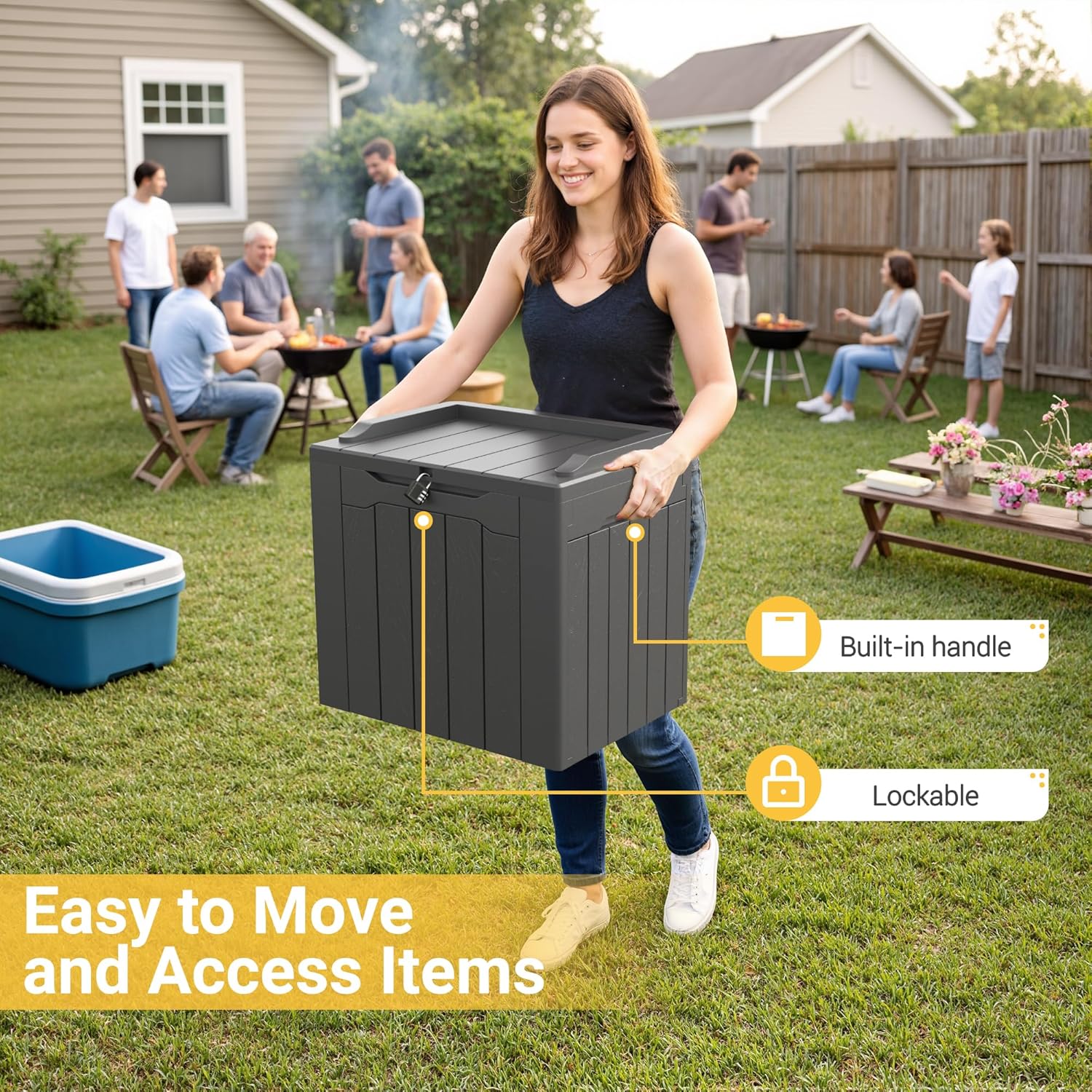 31 Gallon Outdoor Storage Box  - Outdoor Furniture Grey ulasan dan harga