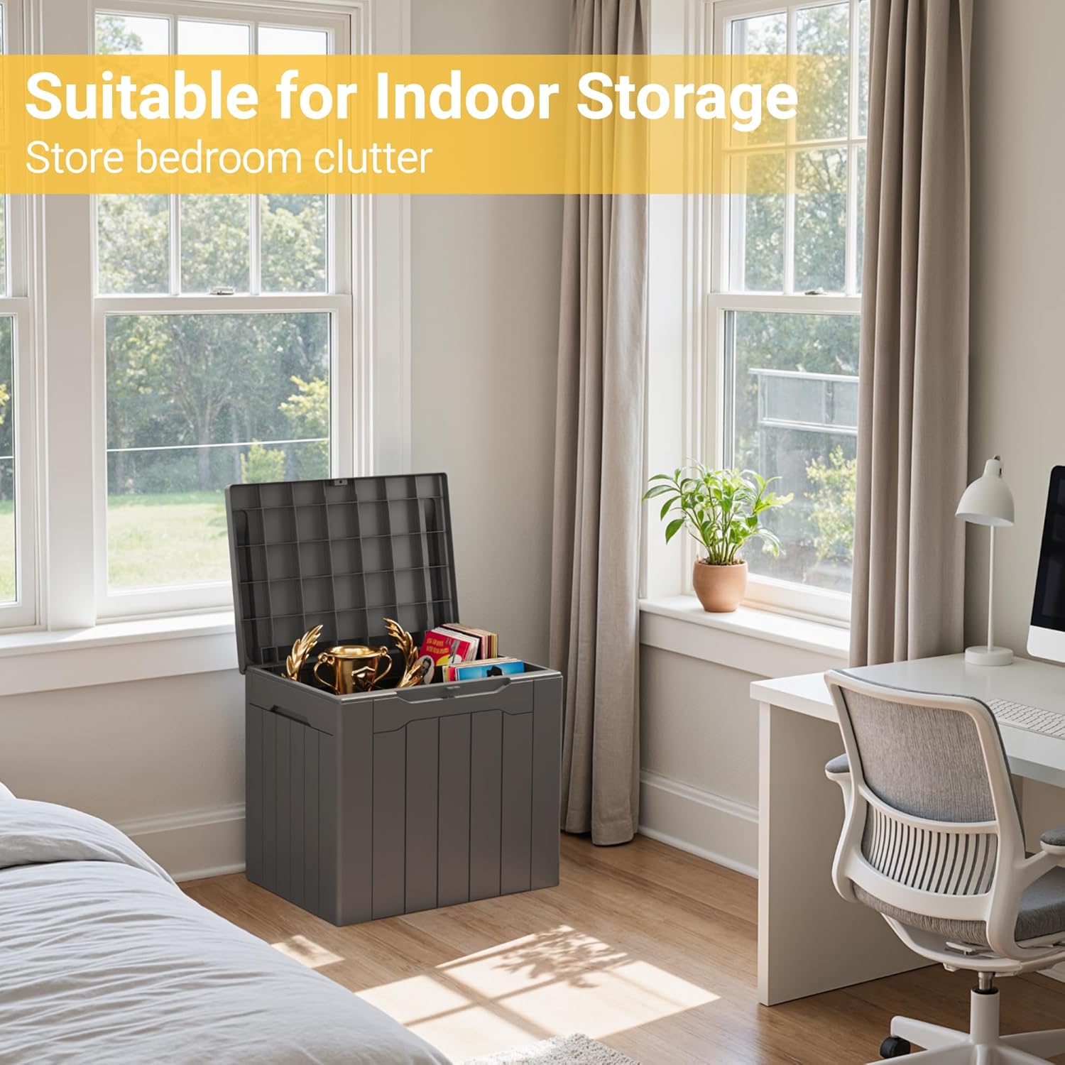 31 Gallon Outdoor Storage Box  - Outdoor Furniture Grey ulasan dan harga