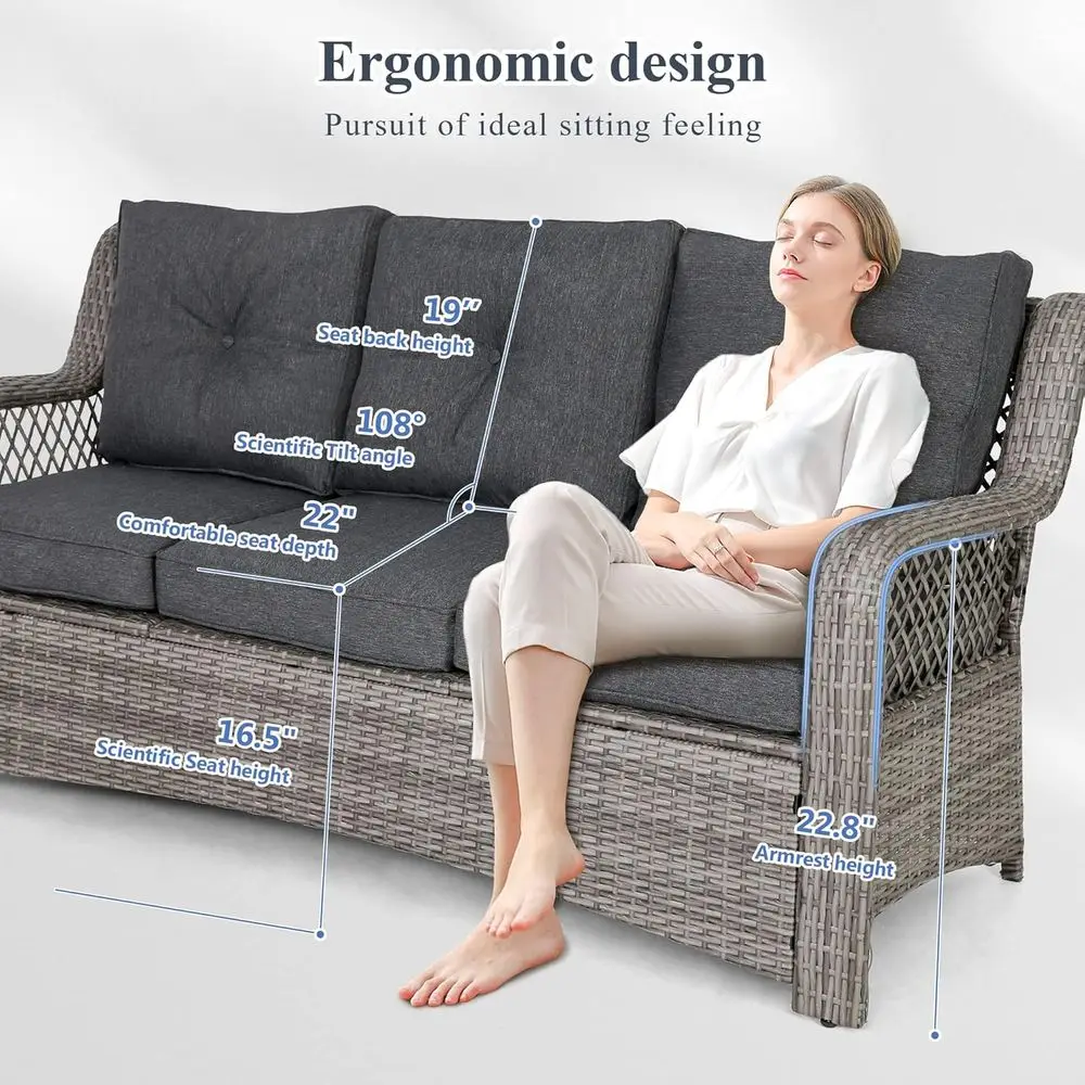 6-Piece Grey Outdoor Wicker Pa - Outdoor Furniture Grey ulasan dan harga